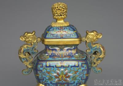 图片[3]-Copper incense burner in cloisonne enamels, Qing dynasty (1644-1911)-China Archive